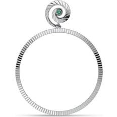 Smaragder Smykker Jane Kønig Impression Hoop Earrings - Silver/Green