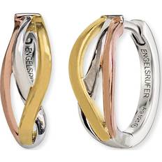 Engelsrufer Paradise Sterling Rhodium Rose Plated 16.5mm Hoop Earrings ERE-PARADISE-TRI-CR