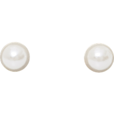 Laney Earrings 8mm - Silver/Pearls