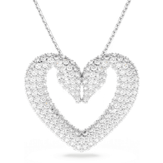 Una halskæde Swarovski Una Heart Medium Pendant - Silver/Transparent