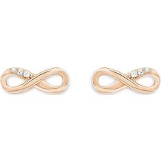 s.Oliver Stud earrings Women Ear jewelry, with Zirconia synth, 0,4 cm, Rosé, Infinity, Comes in jewelry gift box, 2019927