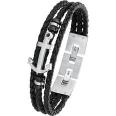 Men - Multicolour Bracelets s.Oliver Bracelet Men Arm jewelry, 1,5 cm, Black, Comes in jewelry gift box, 2027411