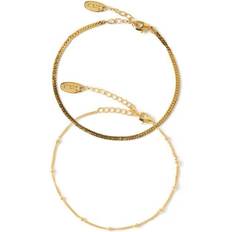 Satellite and Flat Curb Chain Bracelet, Armbånd