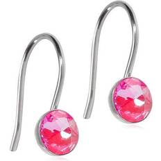 Blomdahl Pendant Bezel Shiny Rose Titanium Øreringe med Krystalsten