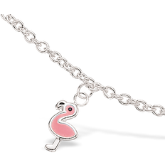 Pink - Sølv Armbånd Scrouples Flamingo Sterling Børnearmbånd