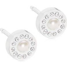 Blomdahl Medical Plastic Earrings - Silver/Transparent/Pearl