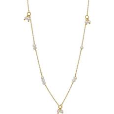 Perlehalskæder Carre Beautiful Freshwater Necklace - Gold/Pearl