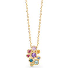 Mads Z Luxury Rainbow Pendant Necklace - Gold/Multicolour