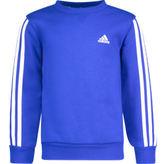 Adidas Blåa Sweatshirts adidas 3 Stripes Essentials Crew Neck, collegetröja barn