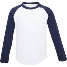 Leather Children's Clothing Skinni Minni Childrens/Kids Long Sleeve Baseball T-Shirt (7-8 Years) (White Oxford Navy)