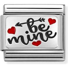 Rhodium Plated Charms & Pendants Nomination Classic Be Mine with Hearts Charm