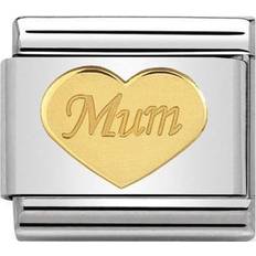 Gold - Women Charms & Pendants Nomination Composable Classic Link Mum Heart Charm - Silver/Gold