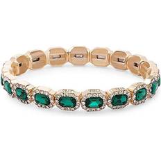 Jon Richard Rectangle Bracelet - Gold/Green/Transparent