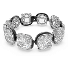 Swarovski Black Bracelets Swarovski Harmonia bracelet, Cushion cut, White, Mixed metal finish