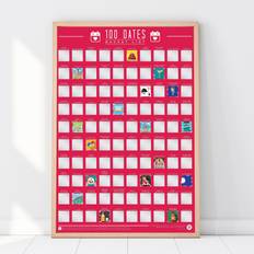 Gift Republic 100 Dates Scratch Poster