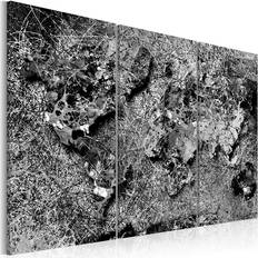 90.0 cm Tavlor Arkiio World Map Grey Thread 90x60 Tavla