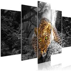 Arkiio Leopard Lying (5 Parts) Wide Grey 200x100 Tavla 200x100cm