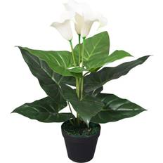 Blanc Plantes Artificielles vidaXL Et Pot Lis Calla 45 cm Blanc Décoration d'Intérieur Plante Artificielle