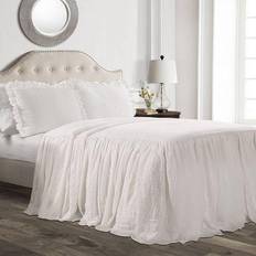 Lush Decor Ruffle Sängöverkast Vit (203.2x152.4cm)