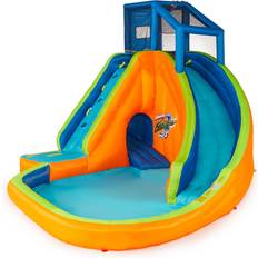 Toys Banzai Sidewinder Falls Inflatable Water Park Play Pool with Slides and Blower