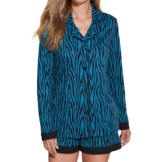 Cosabella Printed Long Sleeve Top And Boxer - Zebra Malawi/Black