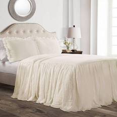 Lush Decor Ruffle Sängöverkast Vit (203.2x193.04cm)
