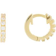 Adornia Mini Huggie Hoop Earrings - Gold/Transparent