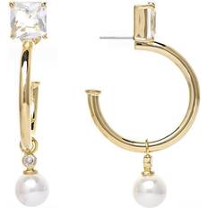  18K Plated 4mm Pearl CZ Earrings