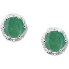 Frame Stud Earrings - Silver/Green