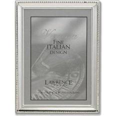 Lawrence Frames Lawrence Frames 11645 Polished Silver Plate 4x5 Picture Frame Bead Border Design Photo Frame
