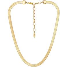 Ettika Brooklyn Flat Snake Chain Necklace - Gold