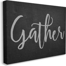 Stupell Industries Gather Black and Gray Typography Canvas Wall Art, 24" x 30" Wall Decor