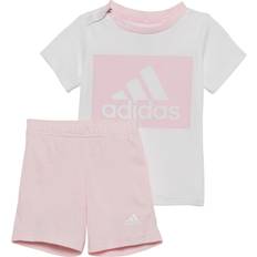 9-12M Altri Set Adidas Infant Essentials Tee & Shorts Set - White/Clear Pink (HF1915)