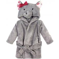 Babies Bath Robes Children's Clothing Hudson Soft Plush Animal Face Bathrobe - Gray Rose Elephant