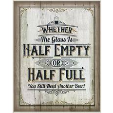 Stupell Industries Half Empty Beer Sign Bar Room Word Design Wall Decor 0.5x19"