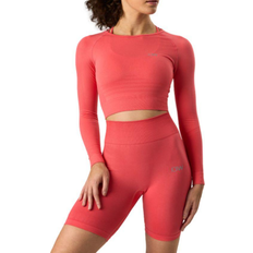 Nylon T-skjorter ICANIWILL Define Seamless LS Crop Top Women - Coral