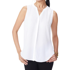 NYDJ Sleeveless Pintuck Blouse - Optic White