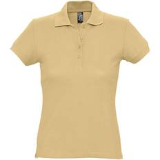 Beige - Women Polo Shirts Sol's Women's Passion Pique Polo Shirt - Sand