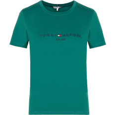 Tommy Hilfiger Logo Print Organic Cotton Crew-Neck T-shirt - Tropical Emerald