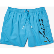 Yellow Swimming Trunks Lacoste Men's Signature Print Light Swimming Trunks