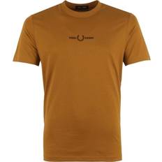 Fred Perry Gula Kläder Fred Perry Embroidered T-shirt - Dark Caramel