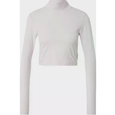 Urban Classics Organic Cropped Turtelneck Long Sleeve - White Sand