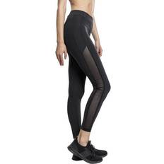 Slim-fit Leggings Urban Classics Women's Ladies Tech Mesh Stripe Leggings Skinny Leggings, (Black 7)