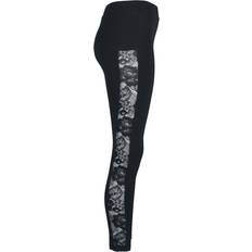 Coton Collants Urban Classics Legging Bandes Dentelle - Noir