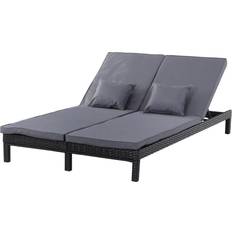 Sun lounger OutSunny Double Sun Lounger Grey