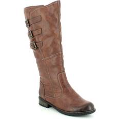 Grau Hohe Stiefel Remonte R3370-01 Shebuc Wide-leg Womens Knee-high Boots