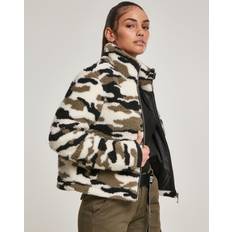 Camouflage Jackets Urban Classics Women's Ladies Sherpa Jacket, (Wood Camo 00396)