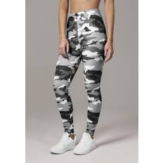 Camouflage Trousers & Shorts Urban Classics Women's Camouflage Leggings Comfortable Sport Pants, Stretchy Workout Trousers with Military Print, Regular Skinny Fit, Wood Camo