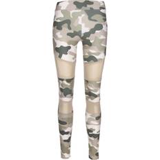 Hosen & Shorts Urban Classics Women's Ladies Tech Leggings Comfortable Sport Pants, Stretchy Workout Trousers with Military Print and Mesh Inserts, Regular Skinny Fit, duskrose camo