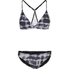 Multifarvet Bikinitoppe Urban Classics Ladies Ladies Tie Dye Triangle Back Bikini black/white